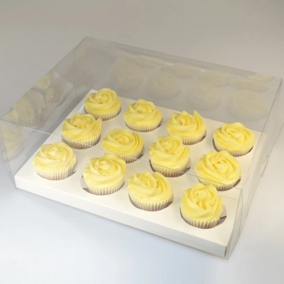 House of Marie HoM Cupcake Doosje 12 Transparant (incl. tray) 10st.