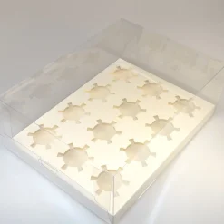House of Marie HoM Cupcake Doosje 12 Transparant (incl. tray) 10st.