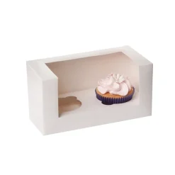 House of Marie HoM Cupcake Doosje 2 Wit (incl. tray met venster) 3st. Best