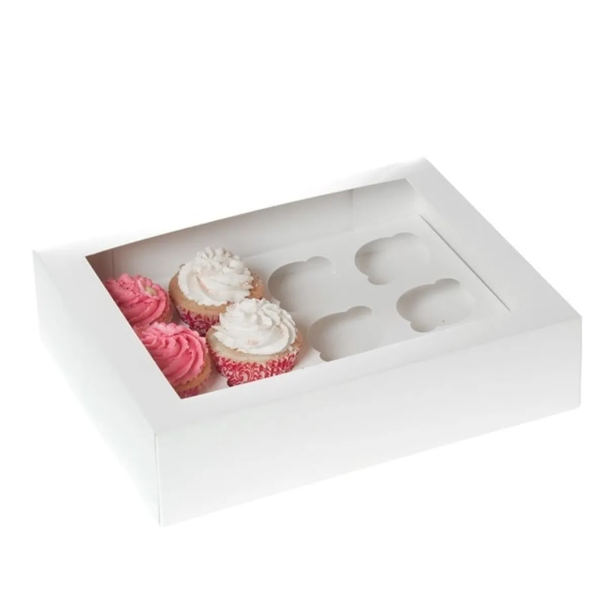 House of Marie HoM Cupcake Doosje 12 Wit (incl. tray met venster) 50st. Outlet
