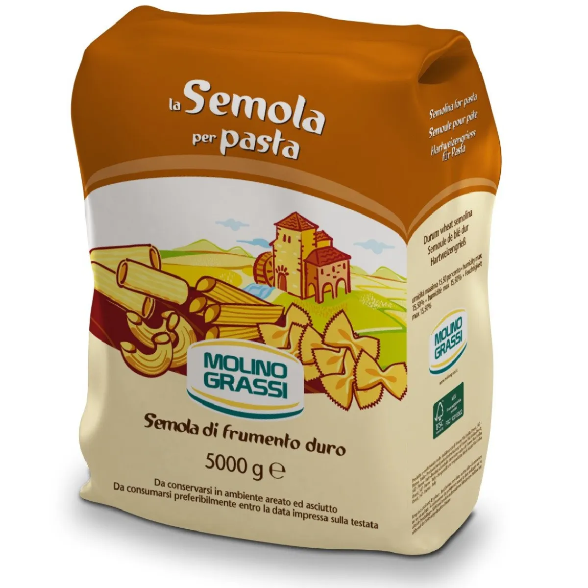 Molino Grassi Italiaanse Bloem Semola (droge pasta) 5kg Hot