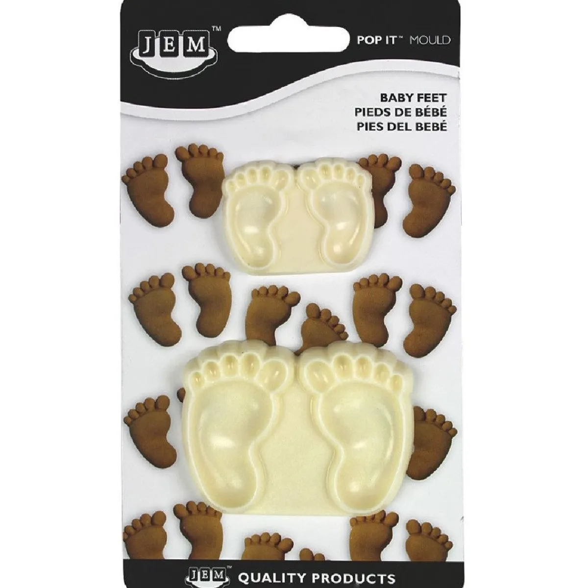 JEM Pop it uitsteker/mal Baby feet (baby voetjes) set/2 Online