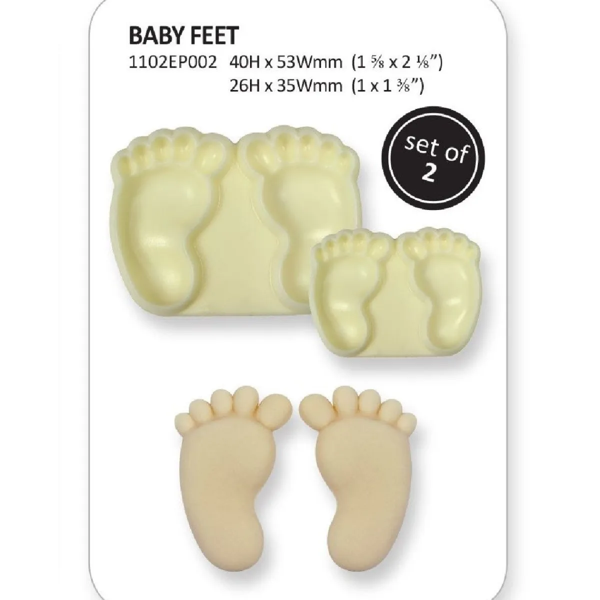 JEM Pop it uitsteker/mal Baby feet (baby voetjes) set/2 Online