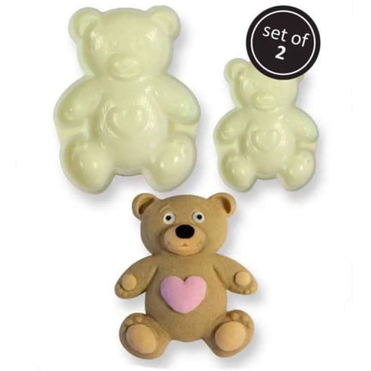 JEM Pop it uitsteker/mal Teddy (teddy beer) set/2 New