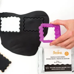 Decora Koekjes Uitstekerset Rechthoek met Kartel 4st. Hot