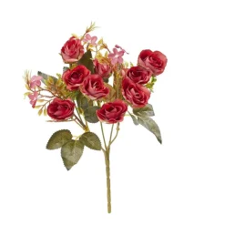 Overig Kunst Rozenstruik 10 Bloemen Rood 30cm Discount