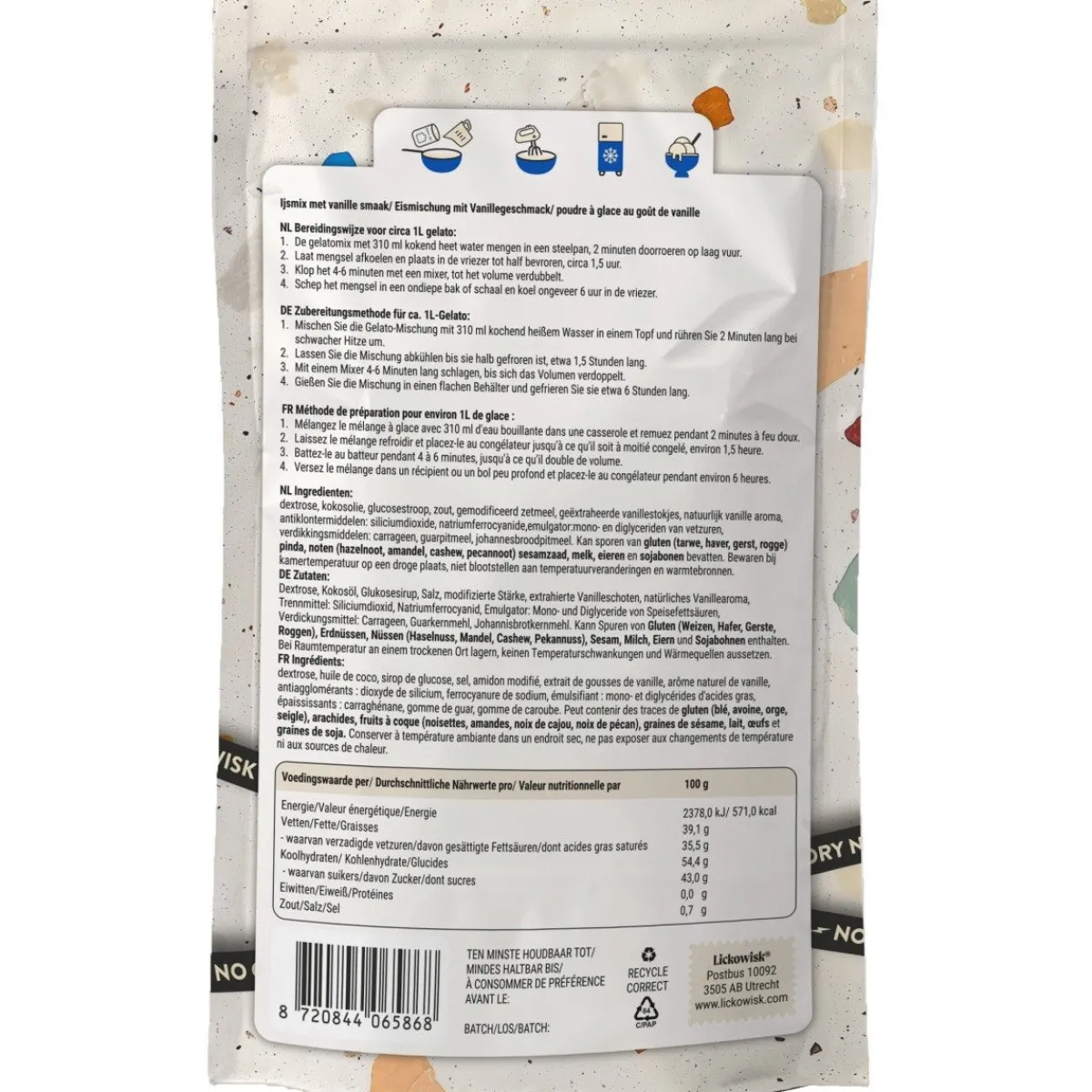 Overig Lickowisk IJsmix Vanille 250g (zonder ijsmachine) Best