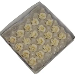 Overig Marsepein rozen 5 blads 35mm 10 stuks, Wit Luxe Best