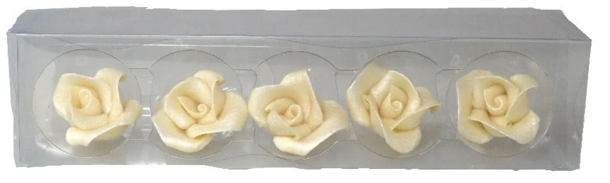 Overig Marsepein Rozen 5 Blads 40mm 5 stuks, Zilver klein Sale