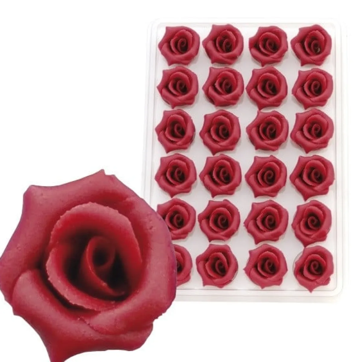 Overig Marsepein Rozen Bordeaux 6-blads 25mm (24 st.) Discount