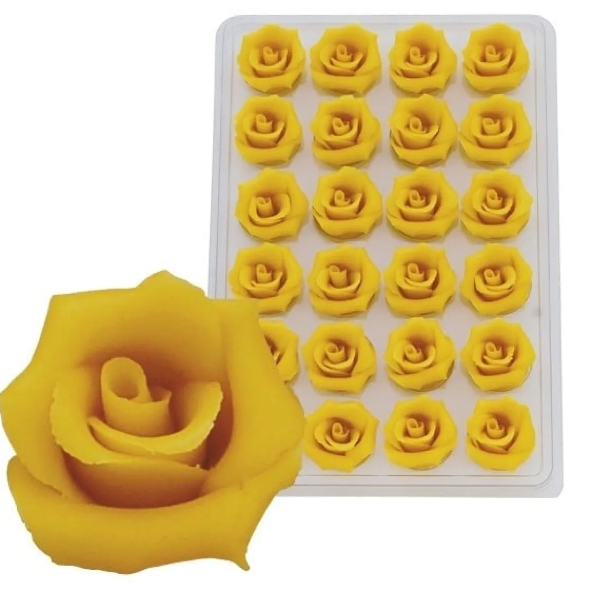 Overig Marsepein Rozen Geel 6-blads 25mm (24 st.) Discount