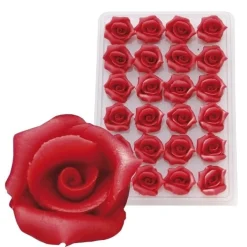 Overig Marsepein Rozen Rood 6-blads 25mm (24 st.) New