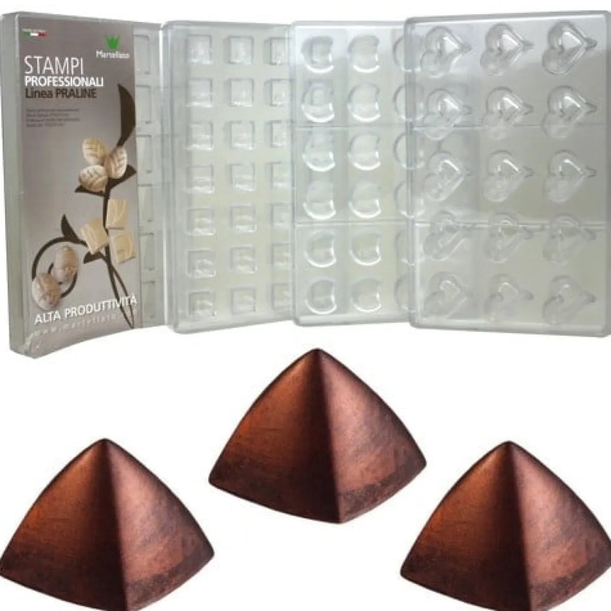 Martellato Bonbonvorm Pyramide (30x) 26x26 mm Hot