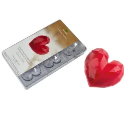 Martellato Chocolade Holvorm Diamant Hart (6x) 70x66x20mm Hot
