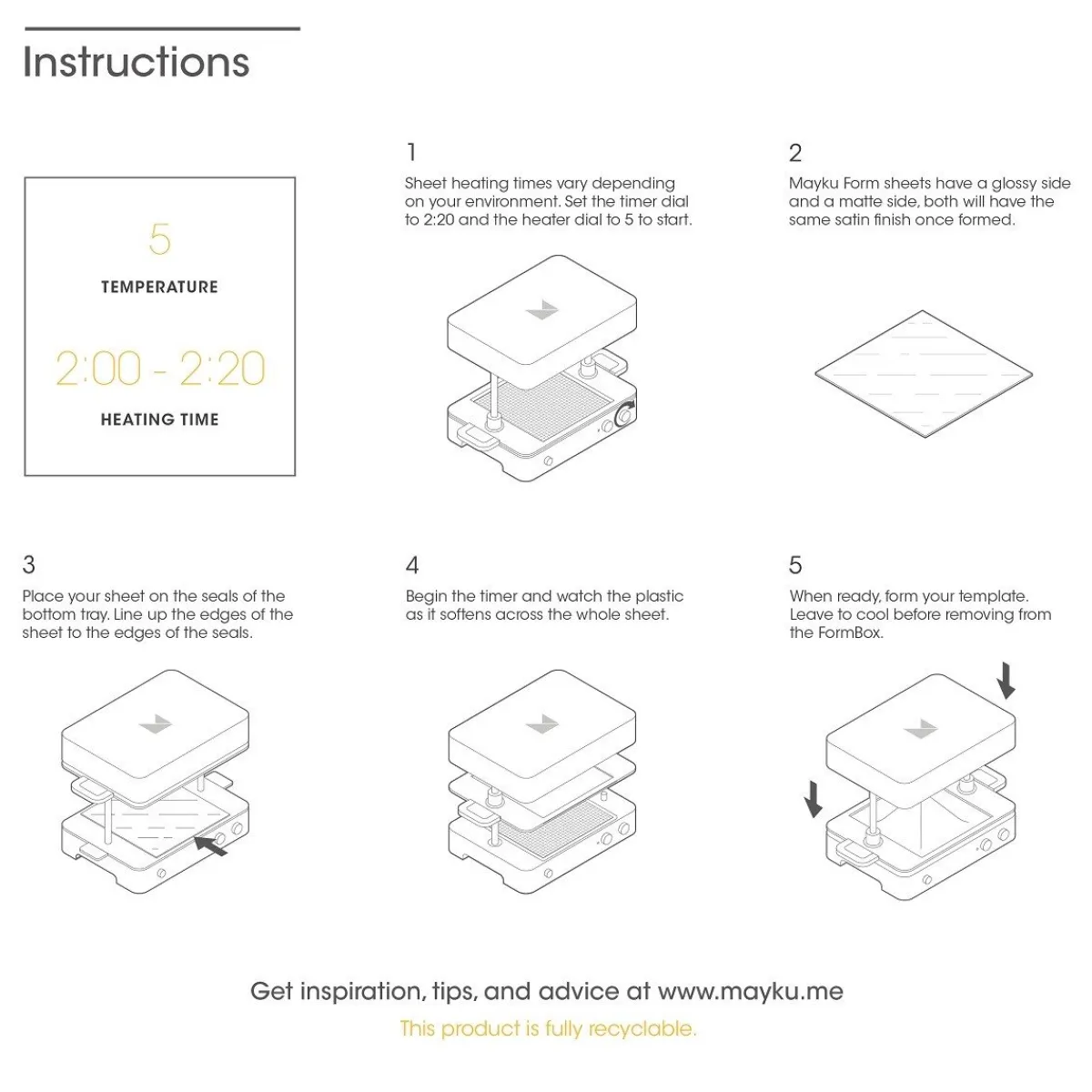 Overig Mayku Sheets t.b.v. Formbox 30 stuks
