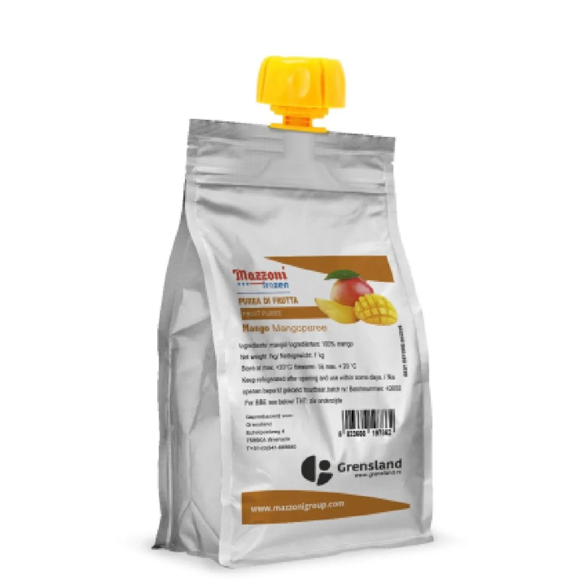 Grensland Mazzoni 100% Fruitpuree Mango 1kg