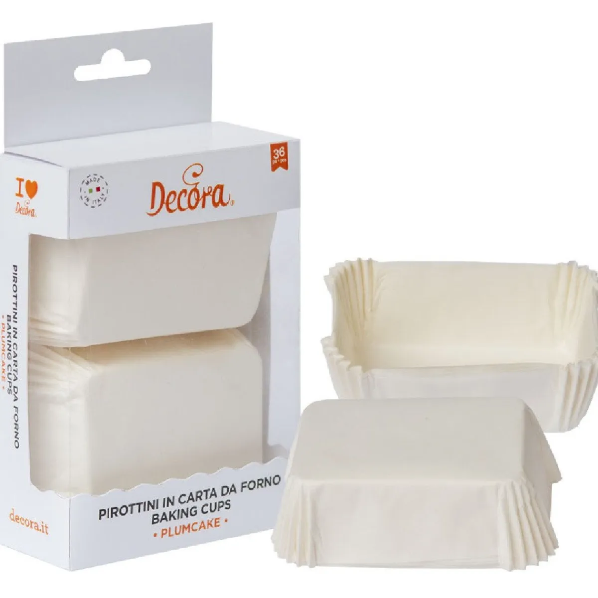 Decora Mini Plumcake Bakvorm Wit 80x50x32(h)mm 36 stuks Outlet