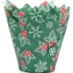 House of Marie Muffin Cups HoM Tulp Hulstblaadjes Kerst 36st. Discount
