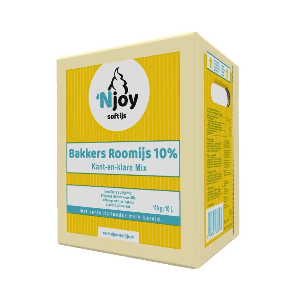 Njoy IJsmix Vloeibaar K+K Bakkers Roomijs 10% (10 liter) Hot