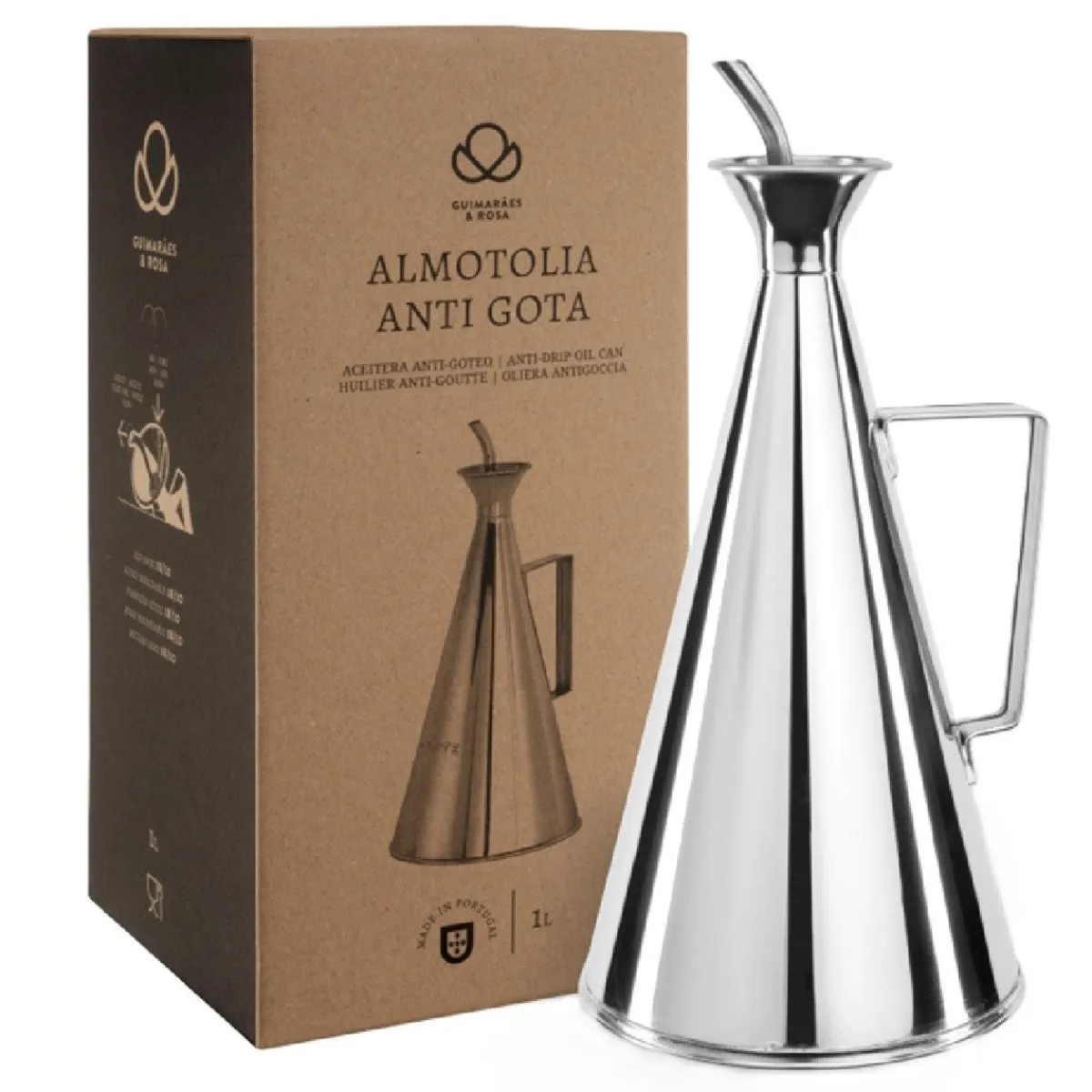 Overig No-drip Olie/Azijnfles RVS 1L Discount
