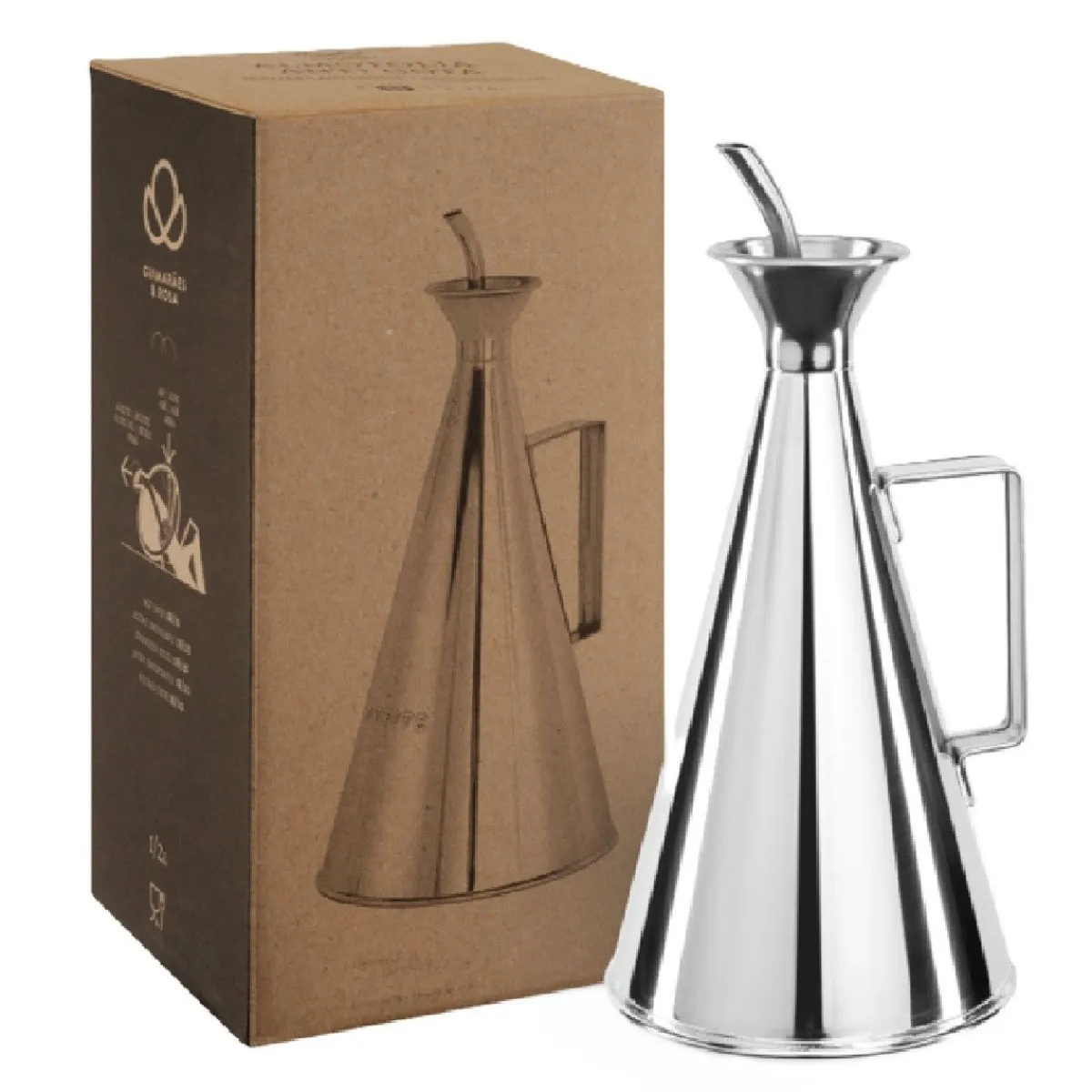 Overig No-drip Olie/Azijnfles RVS 0,5L Discount