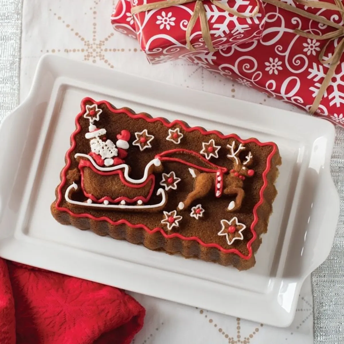 Nordic Ware Kerstman met Slee Bakvorm