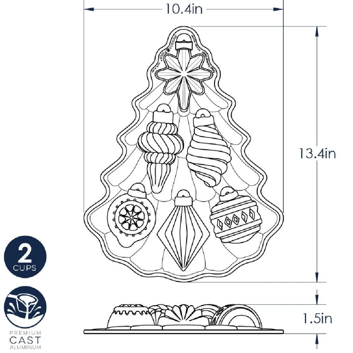 Nordic Ware Kerst Vintage Ornament Bakvorm Discount