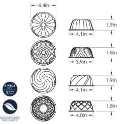 Nordic Ware Kunststof Mini Bundt Set/2 Best