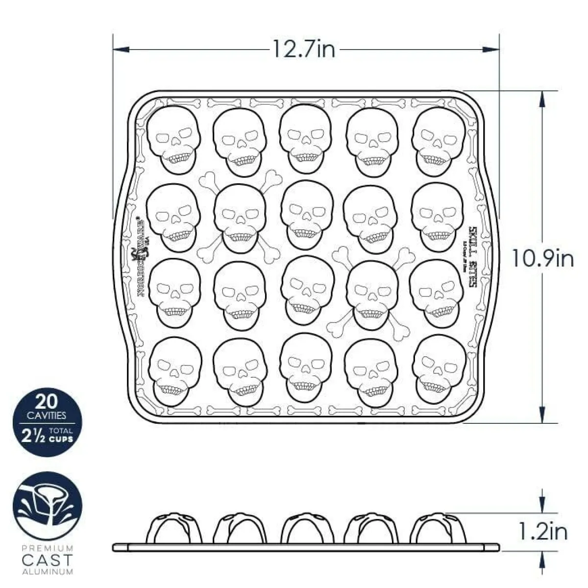 Nordic Ware Mini Doodshoofdjes (20x) Bakvorm Outlet