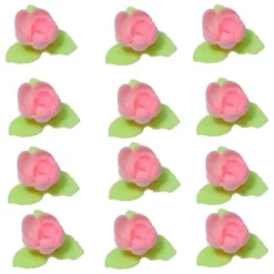 Overig Ouwel rozen met 3 groene blaadjes Roze, 81 stuks