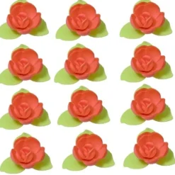 Overig Ouwel rozen met 3 groene blaadjes Rood, 81 stuks Sale