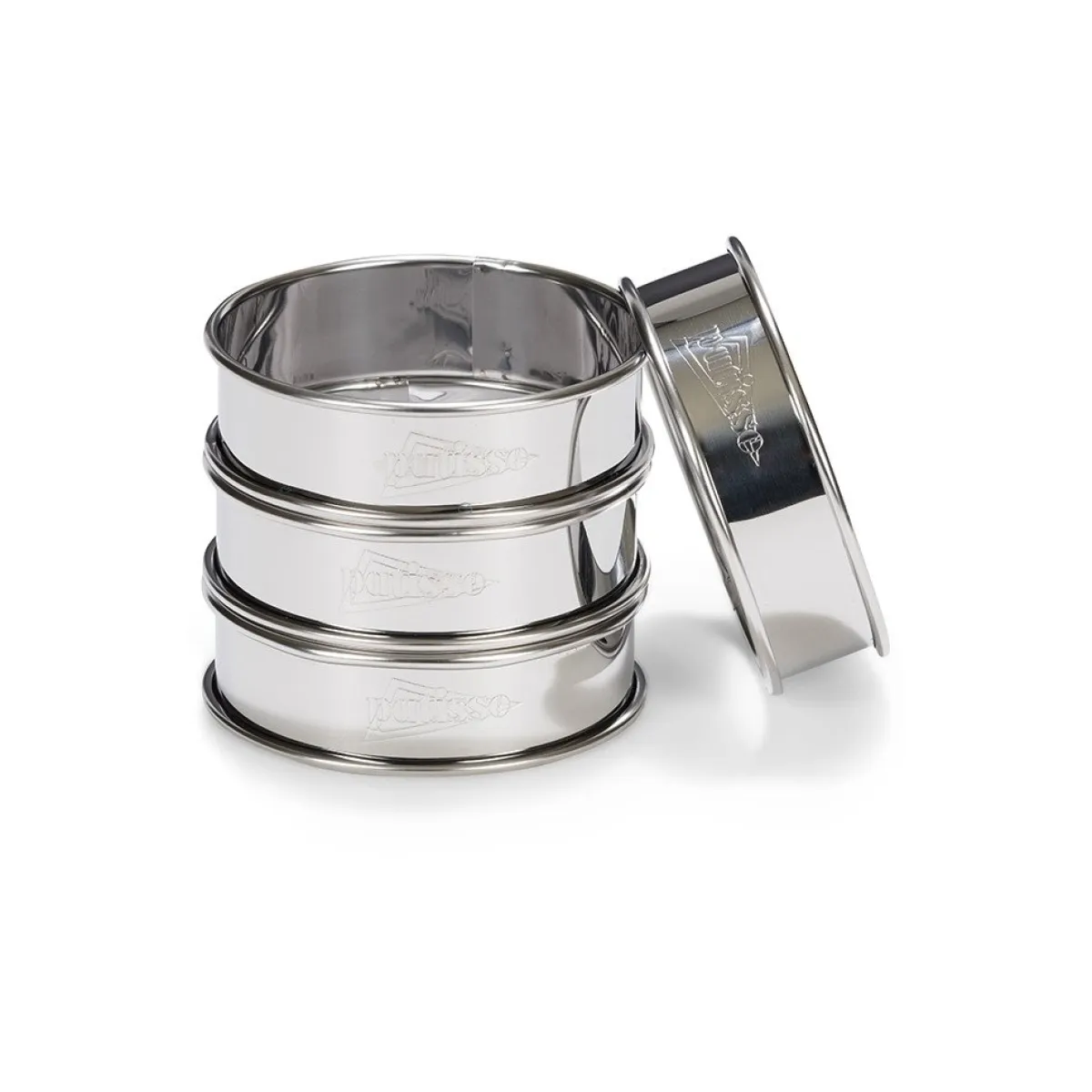 Patisse Flan/Cake ringen RVS Ø8cm Set/4 Hot