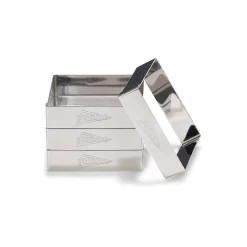 Patisse Flan/Cake ringen Vierkant RVS 8cm set/4 Best