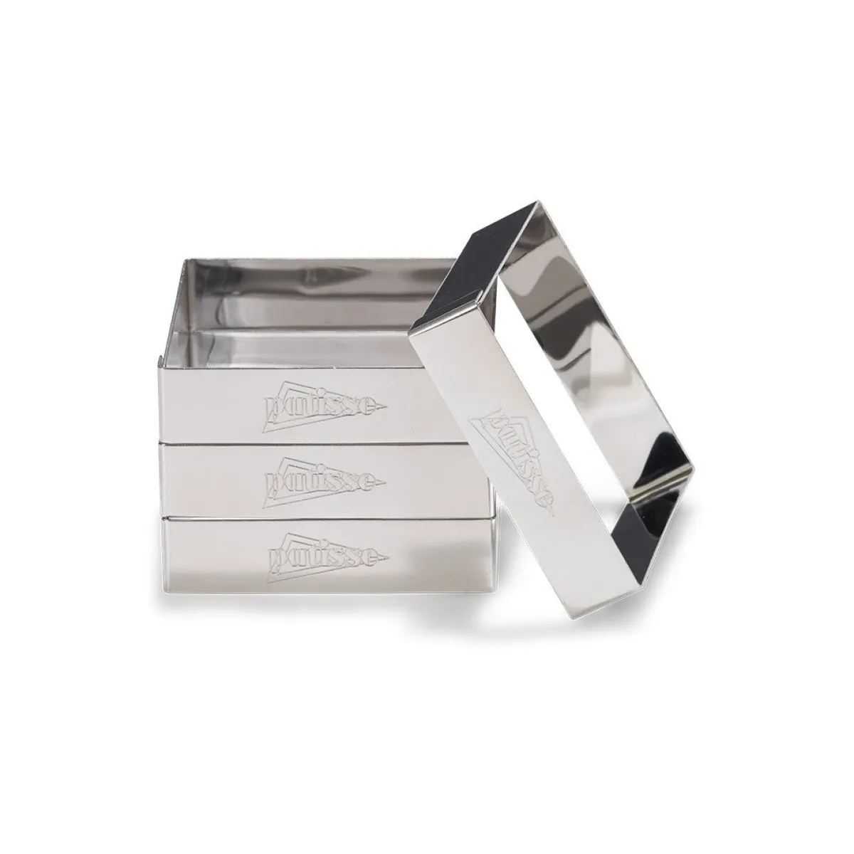 Patisse Flan/Cake ringen Vierkant RVS 8cm set/4 Best