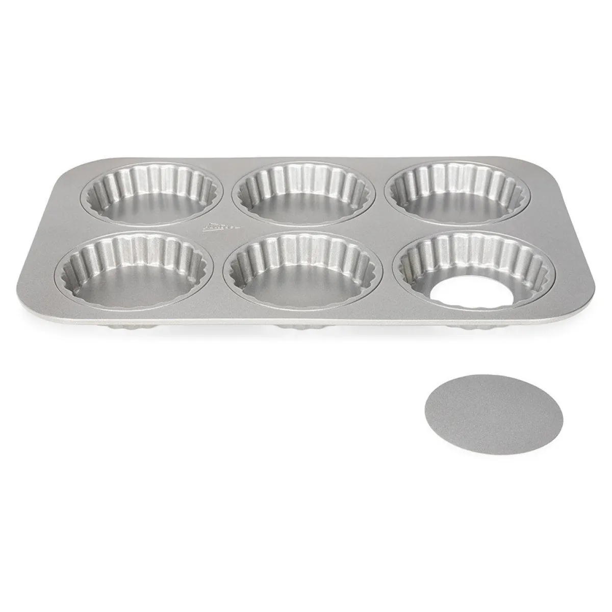 Patisse Mini Quichevorm Losse Bodem Silver-Top 6xØ10cm Hot