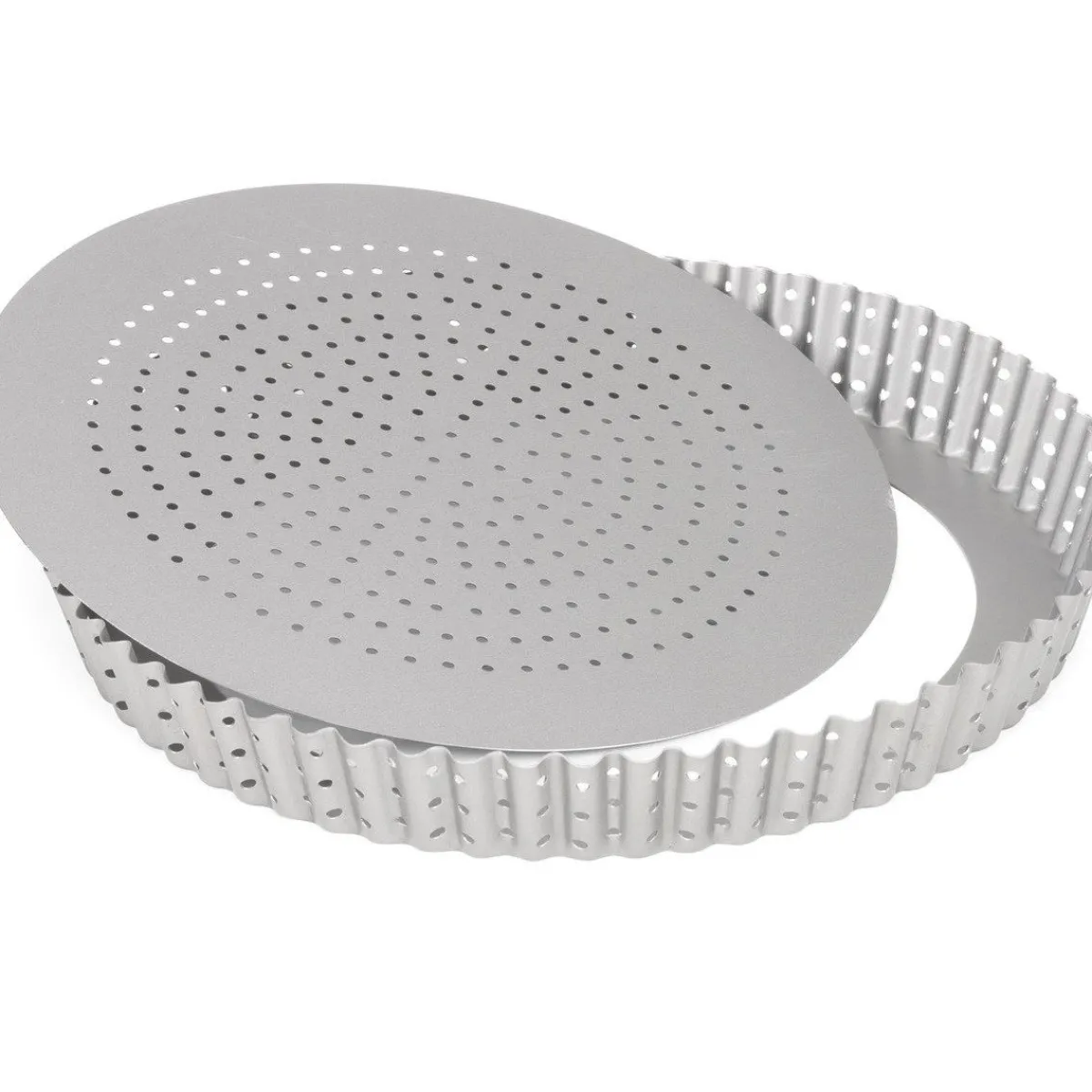Patisse Quichevorm Geperforeerd Losse Bodem Silver-Top Ø28cm New