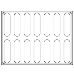 Pavoni Siliconen Vorm Confy Eclair 128x30mm (14) 30x40cm Outlet