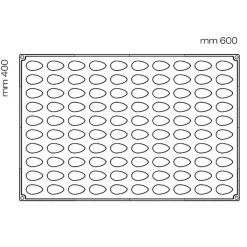 Pavoni Siliconen Vorm Mini Quenelle 42mm (100) 60x40cm Hot