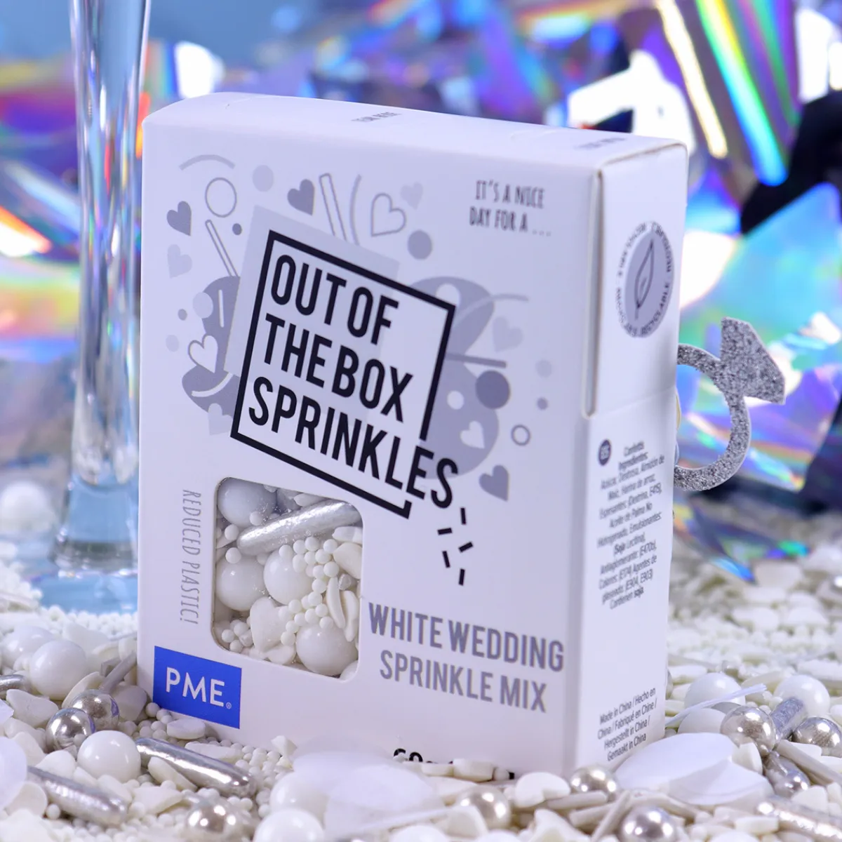 PME Bruiloft Wit Sprinkle Mix (Out of the Box) 60g Best