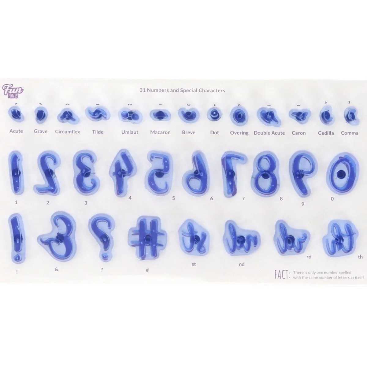 PME Cijfers & Tekens Stempelset Fun Fonts - Collectie 1 Hot