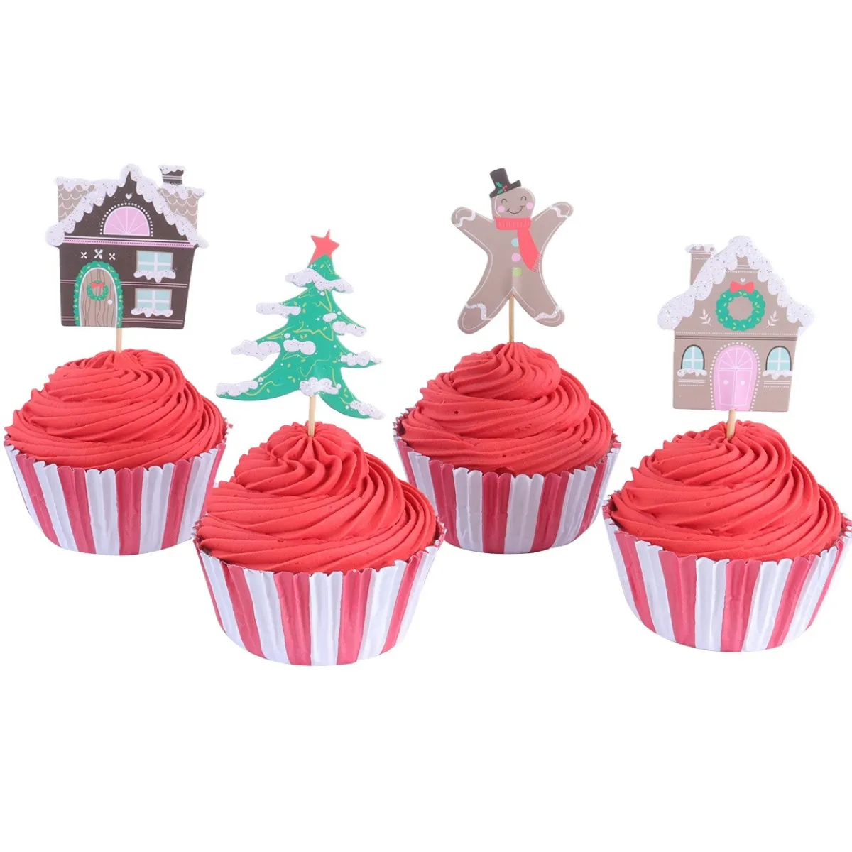PME Cupcake Set Gingerbread Village Christmas 24st.** Clearance