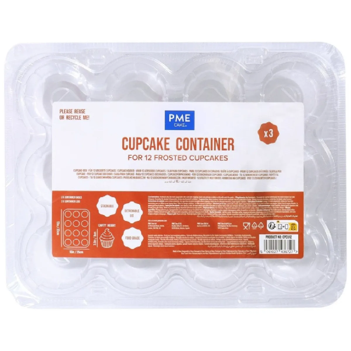 PME Plastic Cupcakehouders (12) Set/3 Discount