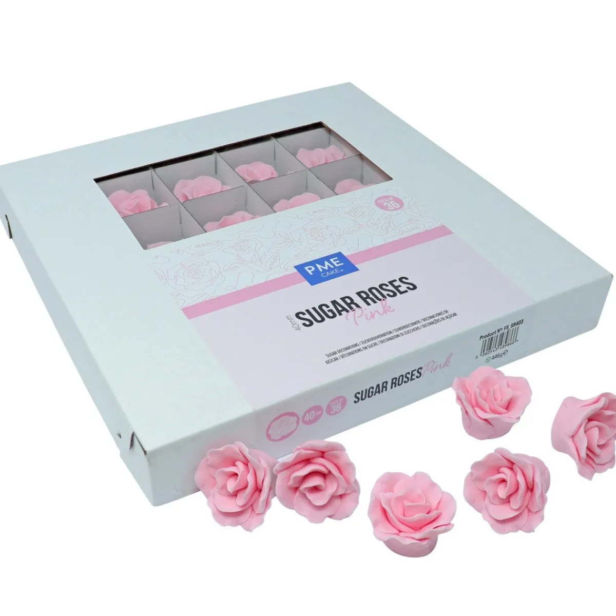 PME Suiker Rozen Roze Ø4cm 36st Discount