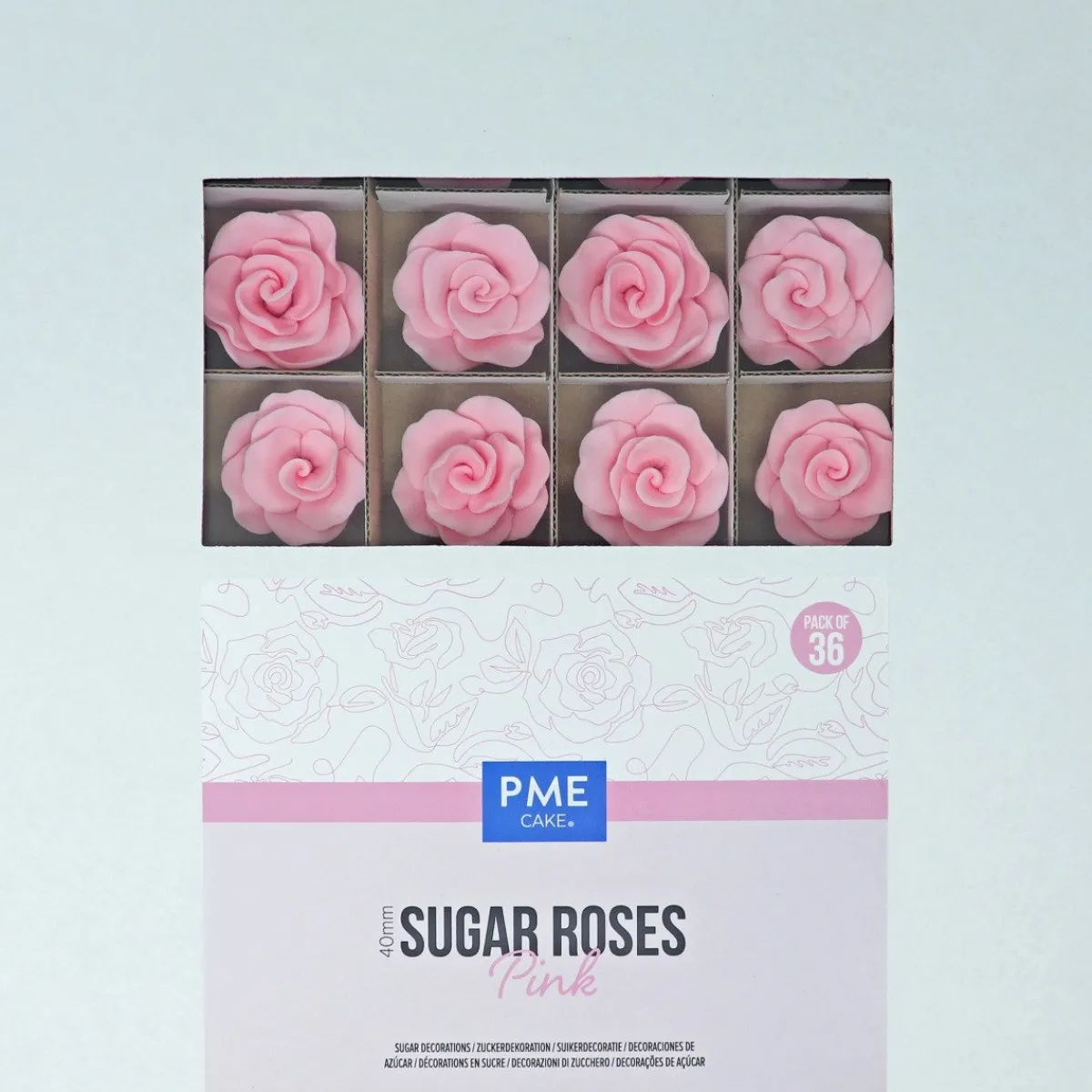 PME Suiker Rozen Roze Ø4cm 36st Discount