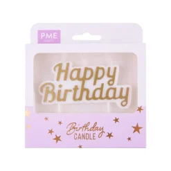 PME Taartkaarsje Happy Birthday Goud Sale