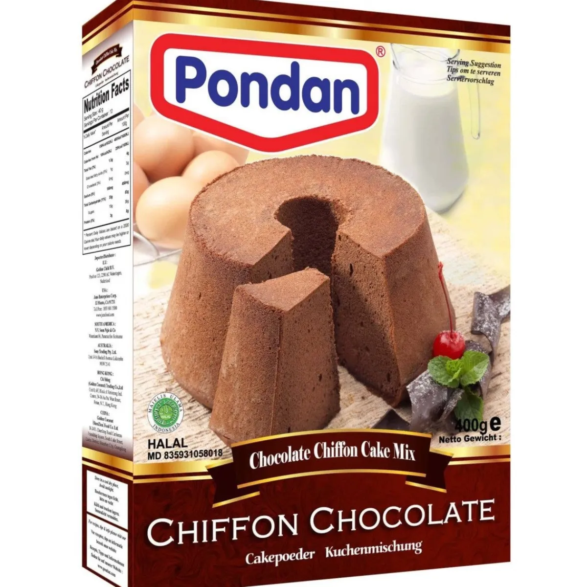 Pondan Cakemix Chiffon Chocolade 400g Sale