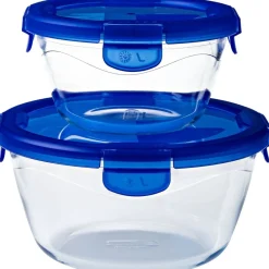 Pyrex Cook & Go Ovenschalen met Deksel Rond 0,7L/1,6L Set/2 Discount