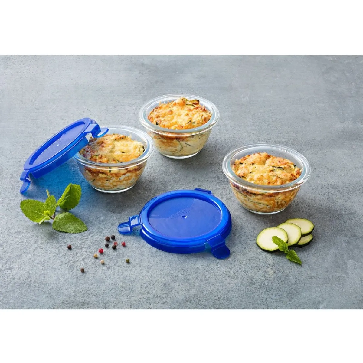 Pyrex Cook & Go Ovenschalen met Deksel Rond 0,2L Set/5 Discount