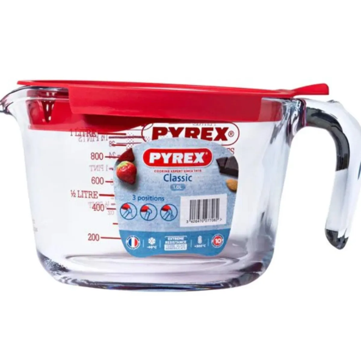 Pyrex Maatbeker met Deksel 1L New
