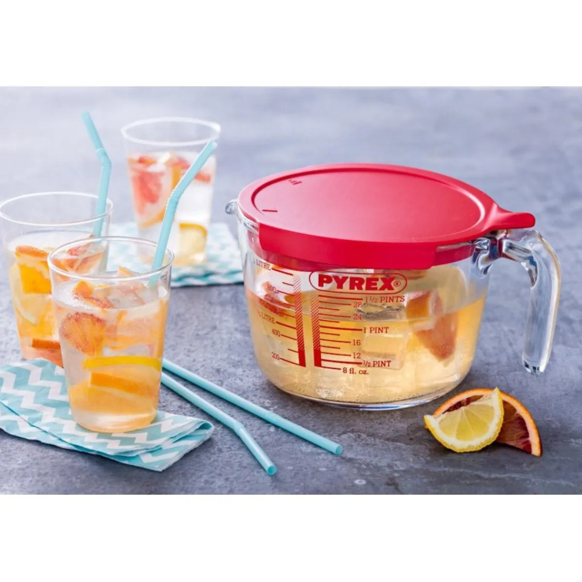 Pyrex Maatbeker met Deksel 1L New